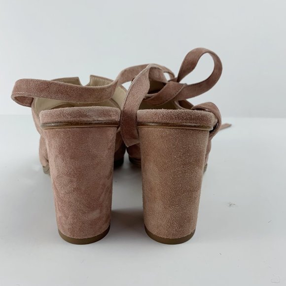 L.K. Bennett Seline Pink Suede Strap Tie Sandals - Picture 8 of 16